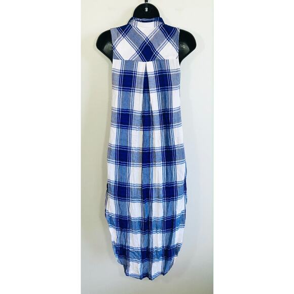 Rails Plaid Flannel Shirt Jordyn Sleeveless Tunic Blue Button Down, S - Picture 3 of 9
